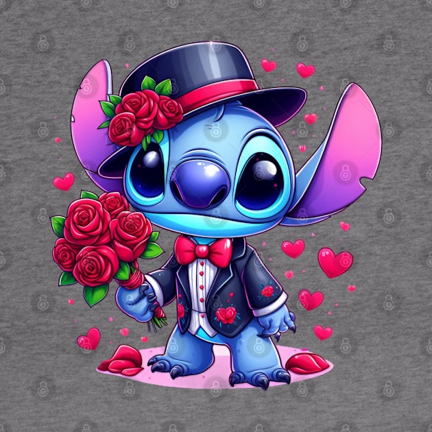 Valentines Day Stitch, Stitch Love by BukovskyART